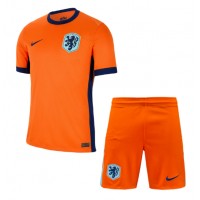 Echipament fotbal Olanda Tricou Acasa European 2024 pentru copii maneca scurta (+ Pantaloni scurti)